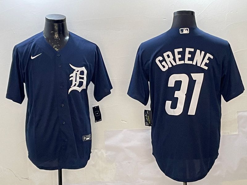 Men Detroit Tigers #31 Greene Drak Blue Game 2025 Nike MLB Jersey style 1->detroit tigers->MLB Jersey